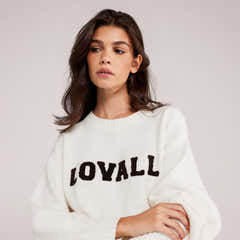 Varsity Strickpullover Oversized – Off-White