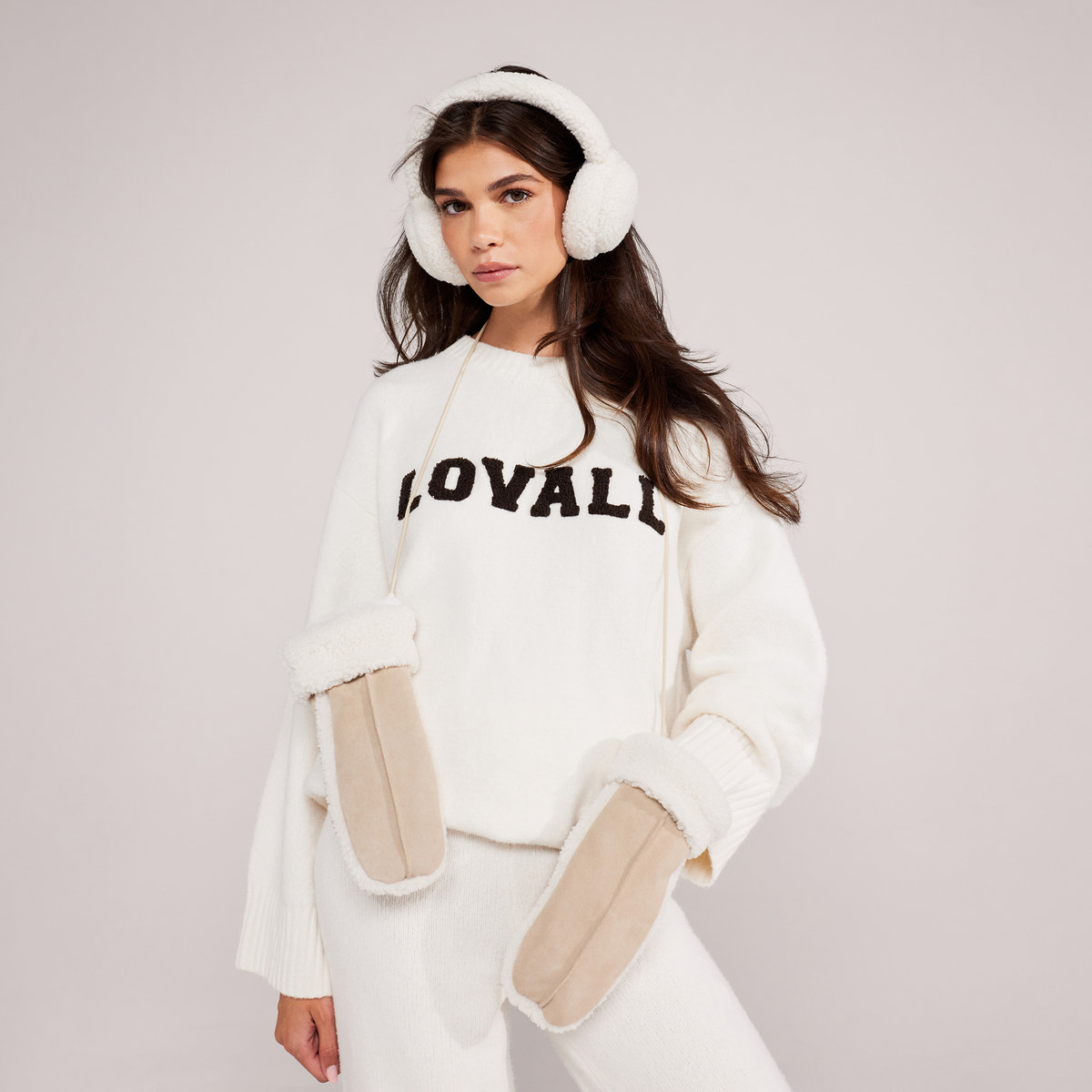 Varsity Strickpullover Oversized – Off-White
