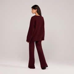 Lovall Grobstrickpullover Oversized - Burgund