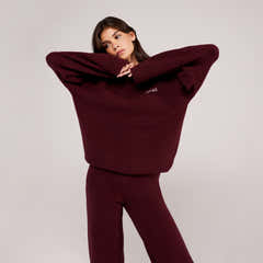 Lovall Grobstrickpullover Oversized - Burgund