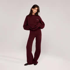 Lovall Grobstrickpullover Oversized - Burgund