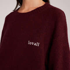 Lovall Grobstrickpullover Oversized - Burgund