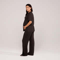 Weites Lounge-Set aus Soft-Touch-Stoff – Schwarz