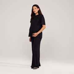 Weites Lounge-Set aus Soft-Touch-Stoff – Schwarz