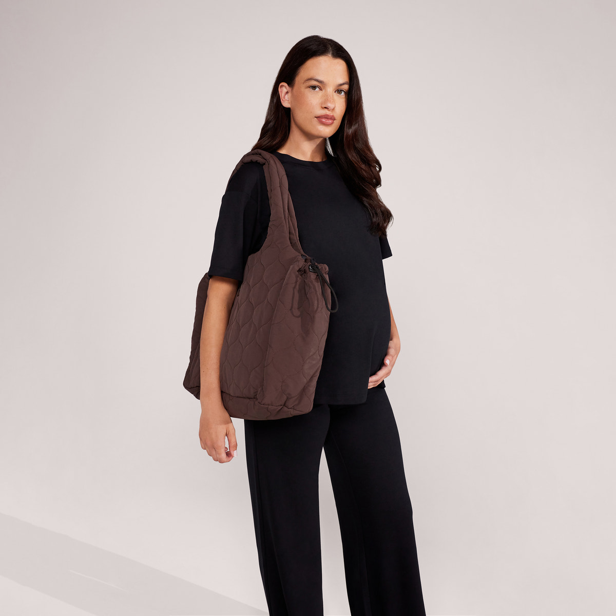 Weites Lounge-Set aus Soft-Touch-Stoff – Schwarz