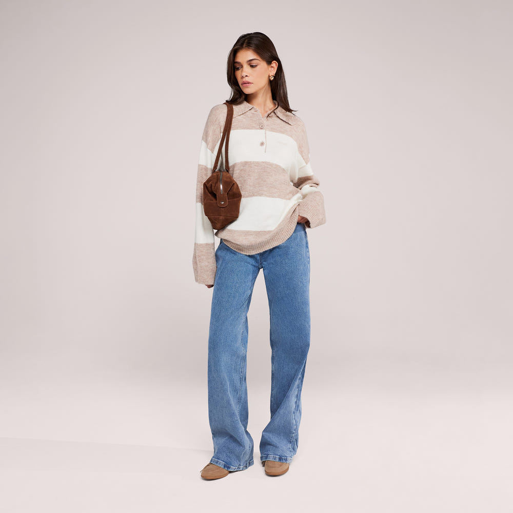 Wide Leg Jeans - Mittelblau