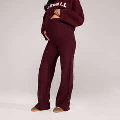 Umstands-Winterleggings mit ausgestelltem Bein – Schwarz