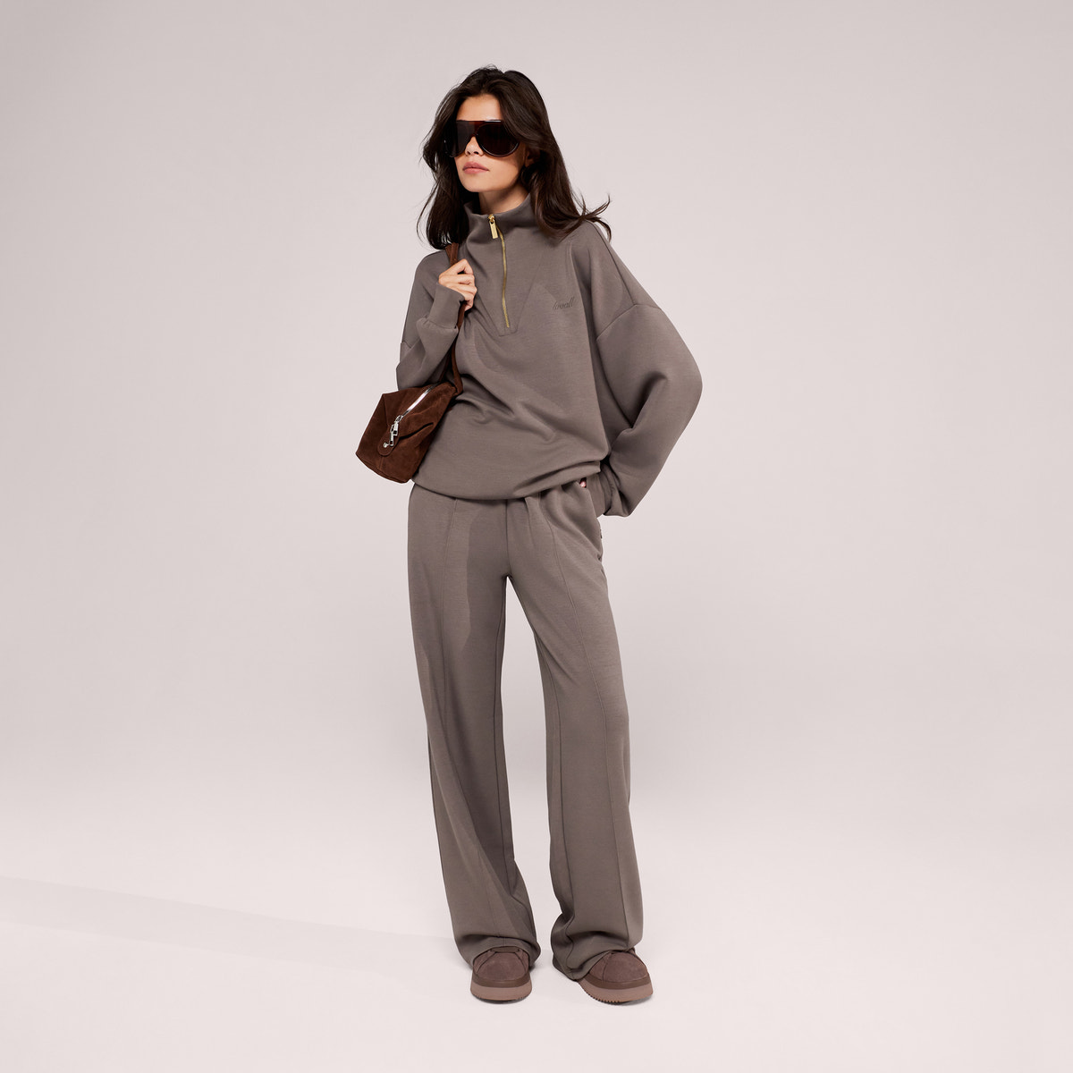 Ultimate Soft 1/4-Zip-Sweatshirt – Mocha
