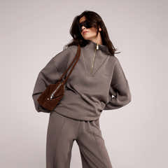 Ultimate Soft 1/4-Zip-Sweatshirt – Mocha