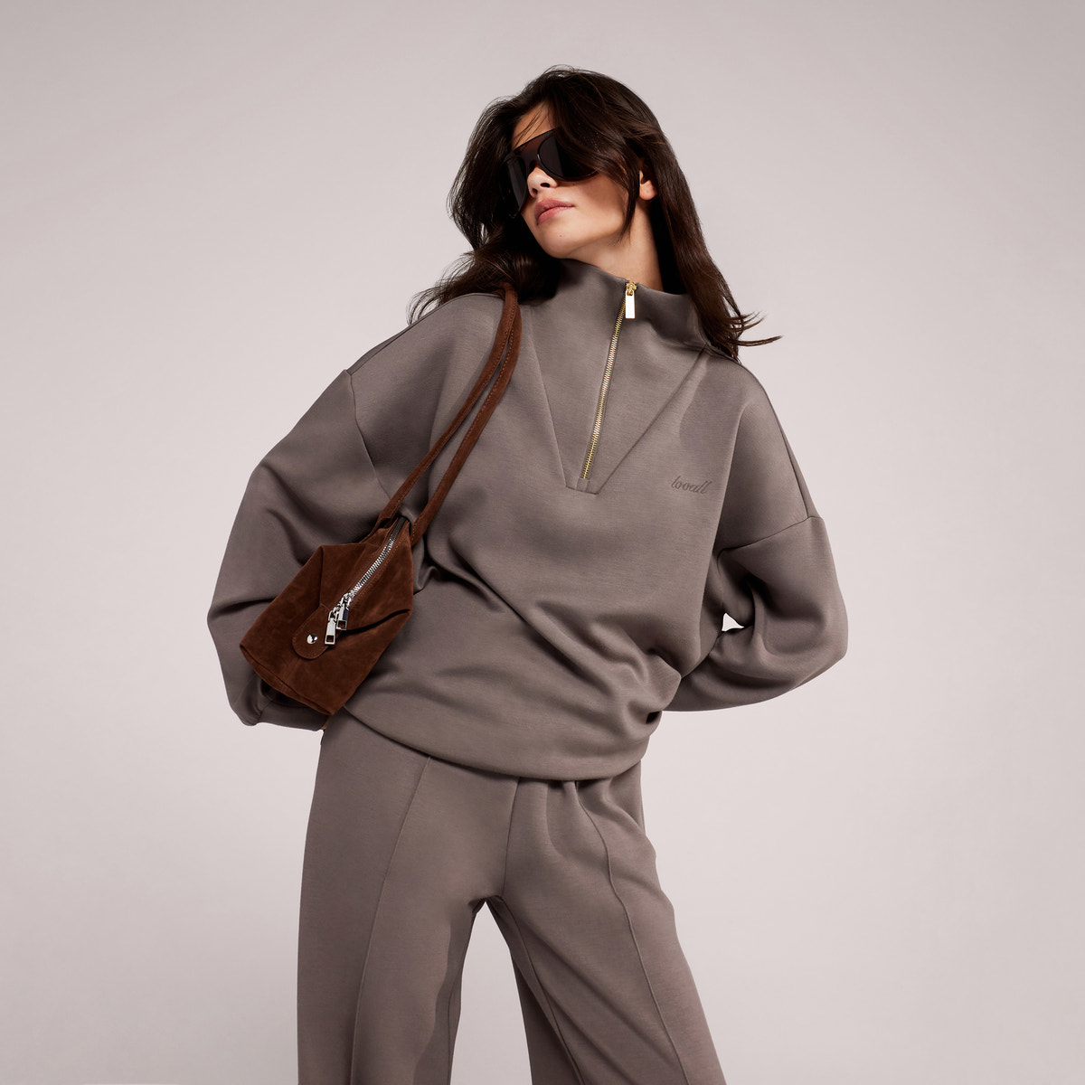 Ultimate Soft 1/4-Zip-Sweatshirt – Mocha