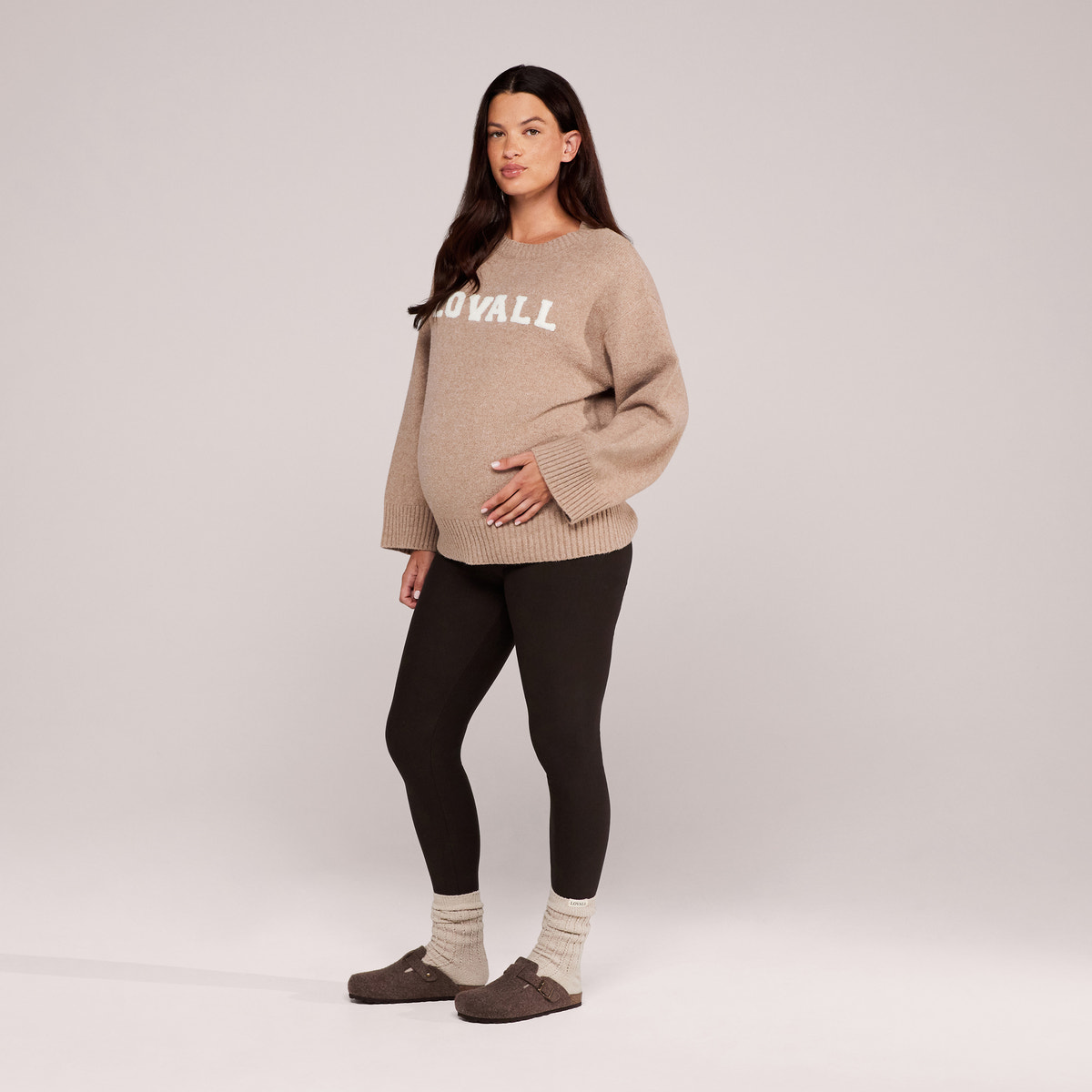 Umstandsleggings Winter Alltag - Espressobraun