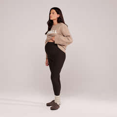 Umstandsleggings Winter Alltag - Espressobraun