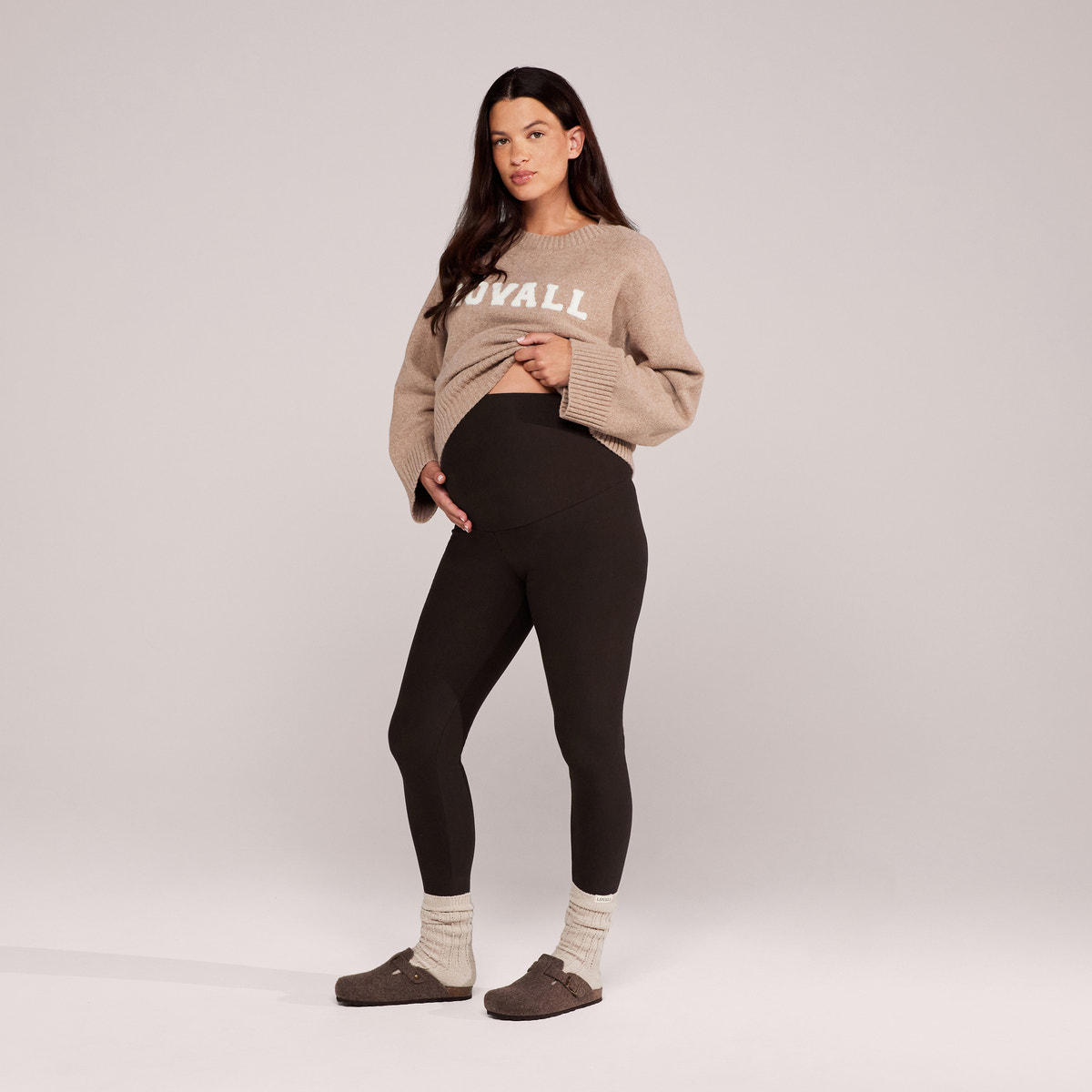 Umstandsleggings Winter Alltag - Espressobraun