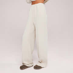 Bio-Jogginghose mit weitem Bein – Black Coffee