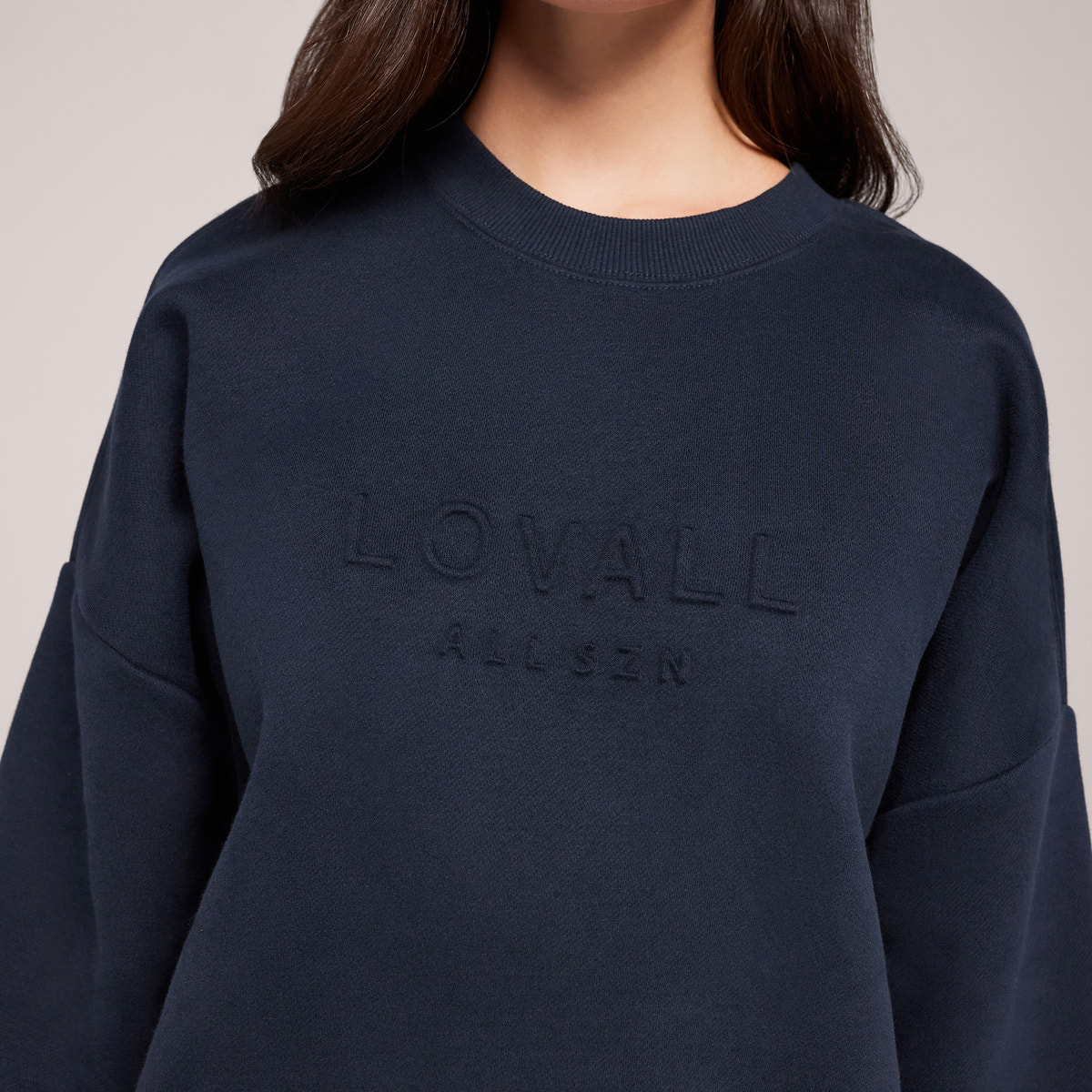 Schweres Oversized Campus-Sweatshirt – Mokka
