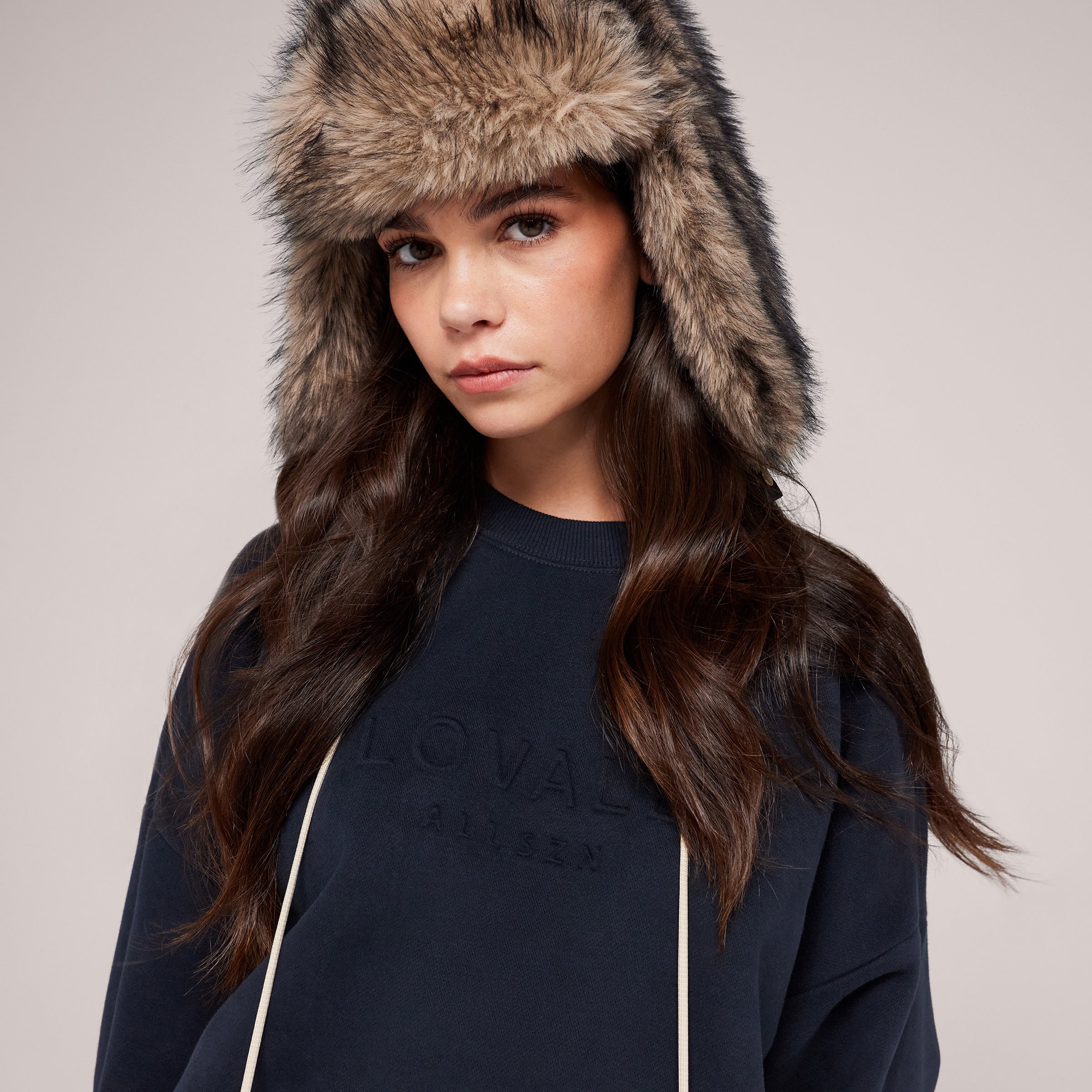 Schweres Oversized Campus-Sweatshirt – Mokka