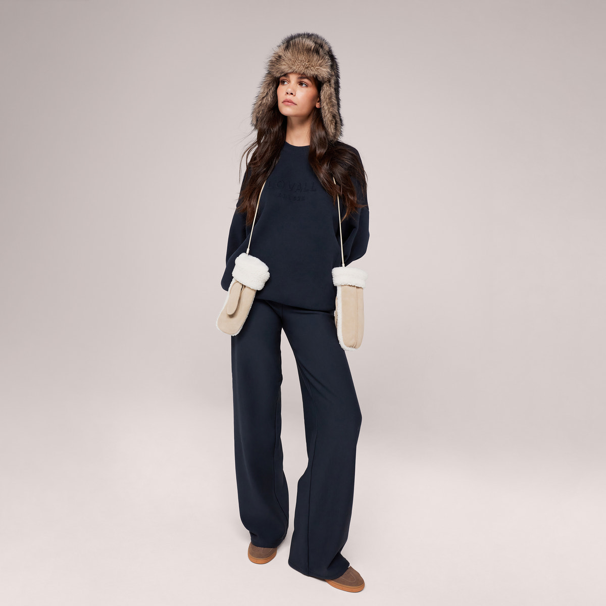 Winterhose mit weitem Bein – Black Coffee