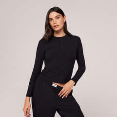Soft-Rib-Lounge-Oberteil – Schwarz