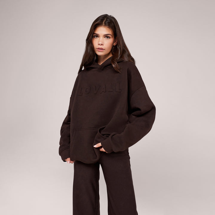 Schwerer Oversized Hoodie - Espressobraun