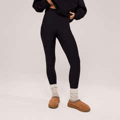 Winter Alltags Leggings mit hoher Taille - Schwarz