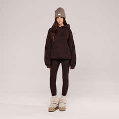 Winter Alltags-Leggings mit hohem Bund – Espressobraun
