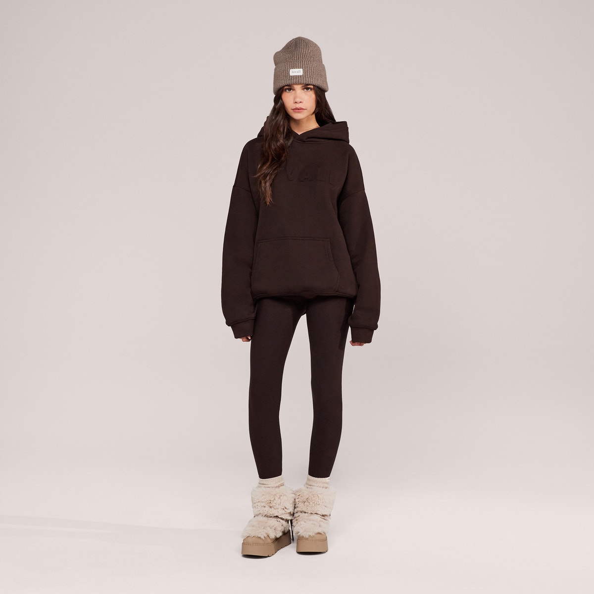 Winter Alltags-Leggings mit hohem Bund – Espressobraun