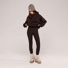 Winter Alltags-Leggings mit hohem Bund – Espressobraun