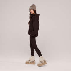 Winter Alltags-Leggings mit hohem Bund – Espressobraun