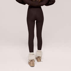 Winter Alltags-Leggings mit hohem Bund – Espressobraun