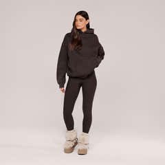 Schwerer Oversized Hoodie - Espressobraun