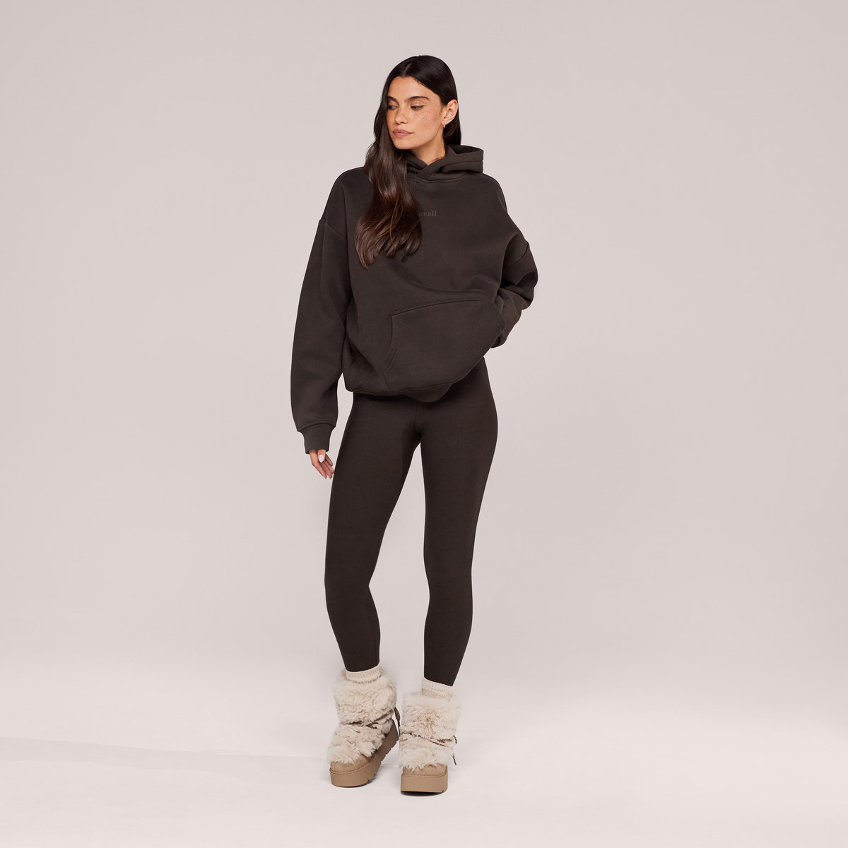 Schwerer Oversized Hoodie - Espressobraun