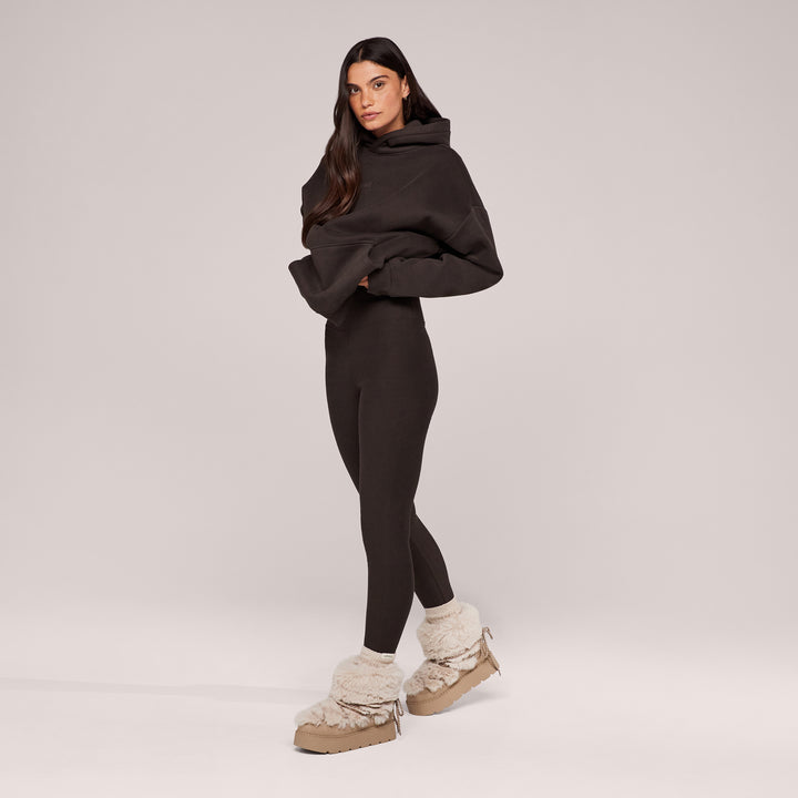 Winter Alltagsleggings mit hohem Bund - Black Coffee