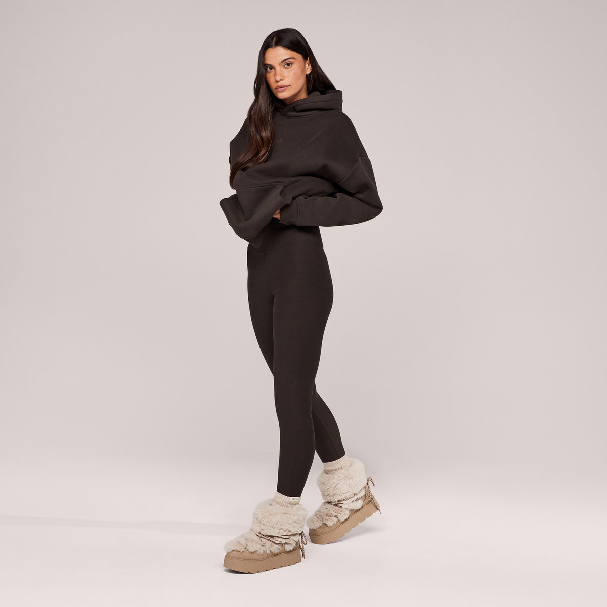 Winter Alltagsleggings mit hohem Bund - Black Coffee