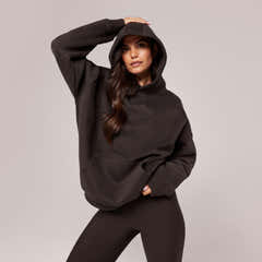 Schwerer Oversized Hoodie - Espressobraun