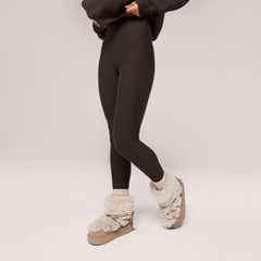 Winter Alltagsleggings mit hohem Bund - Black Coffee
