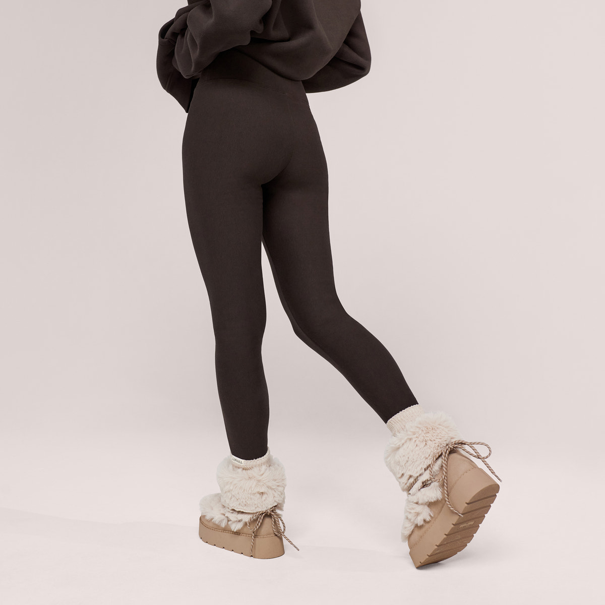 Winter Alltagsleggings mit hohem Bund - Black Coffee