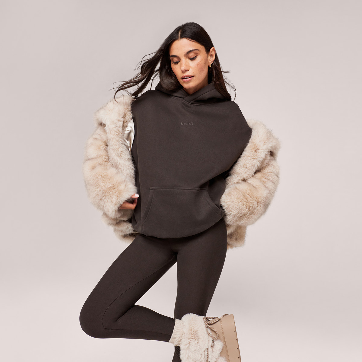 Winter Alltagsleggings mit hohem Bund - Black Coffee