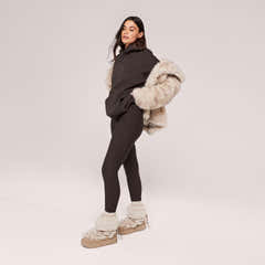 Winter Alltagsleggings mit hohem Bund - Black Coffee