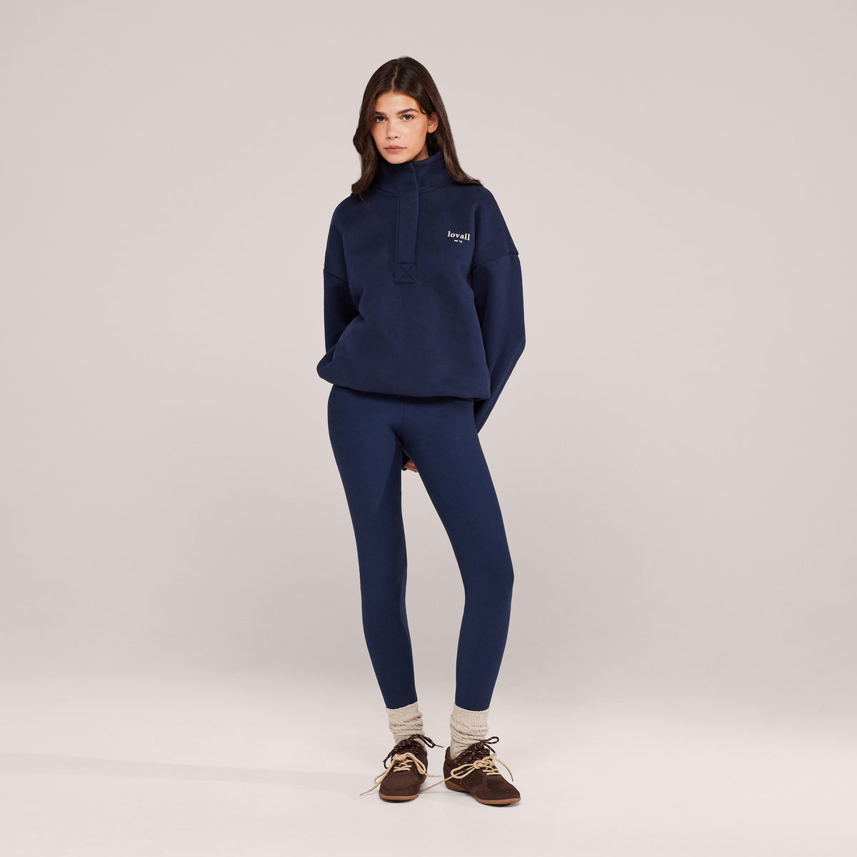 Winter Alltags-Leggings mit hohem Bund – Marineblau