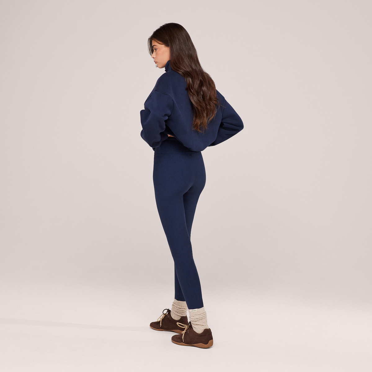 Winter Alltags-Leggings mit hohem Bund – Marineblau