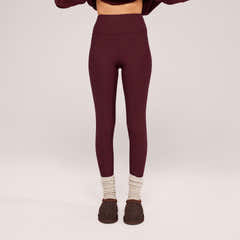 Winter Alltag Leggings mit Hoher Taille - Burgund