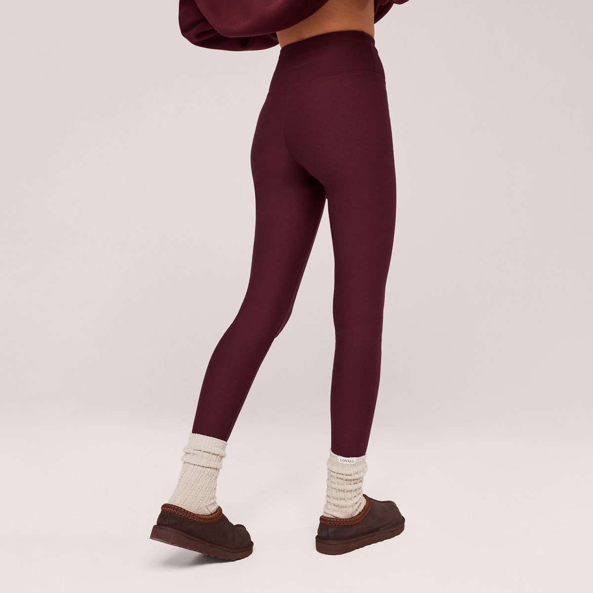 Winter Alltag Leggings mit Hoher Taille - Burgund