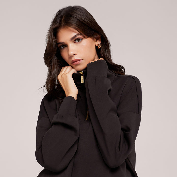 Ultimate Soft 1/4-Zip-Sweatshirt – Black Coffee