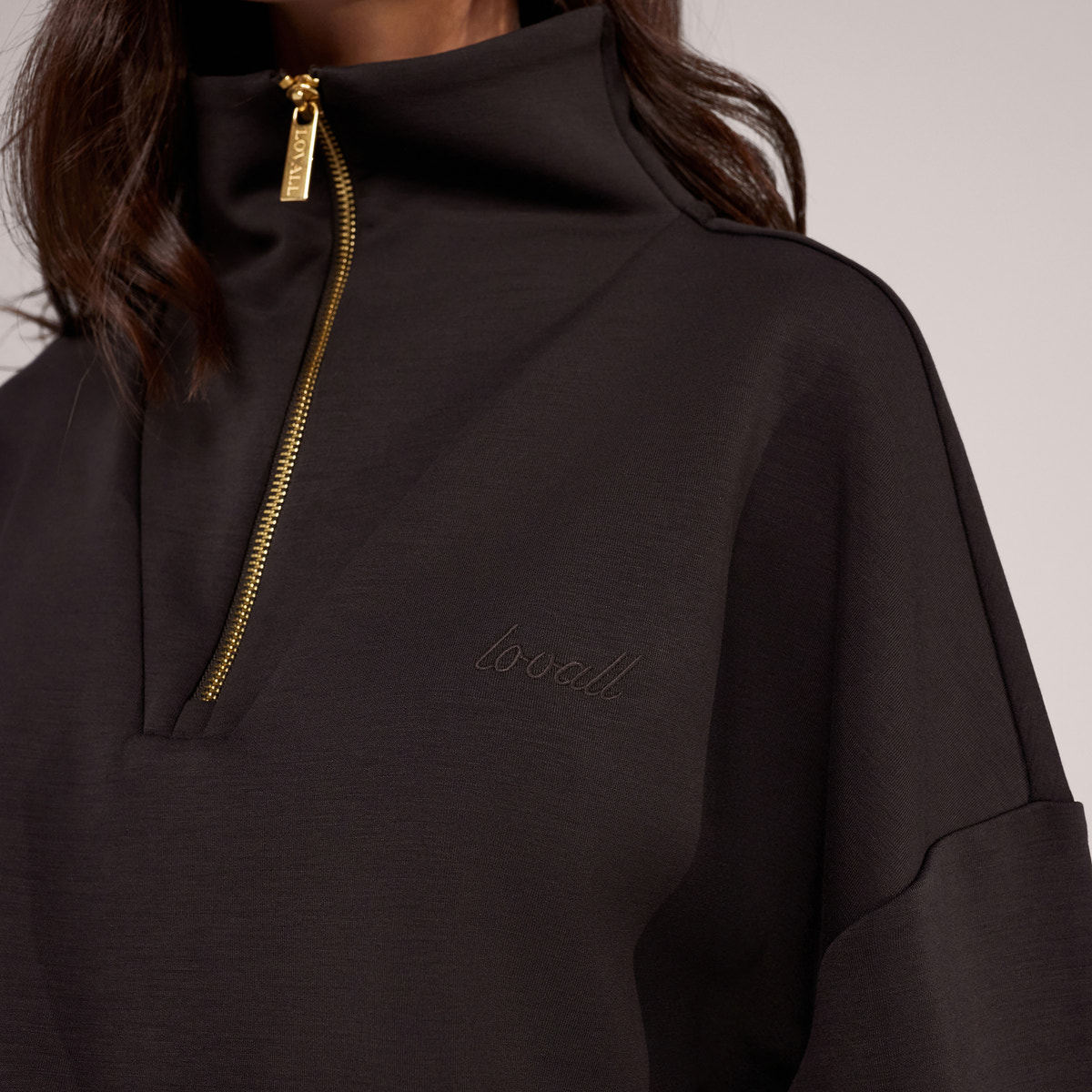 Ultimate Soft 1/4-Zip-Sweatshirt – Black Coffee