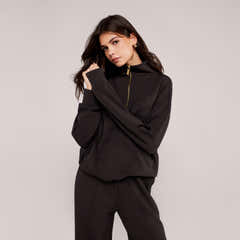 Ultimate Soft 1/4-Zip-Sweatshirt – Black Coffee