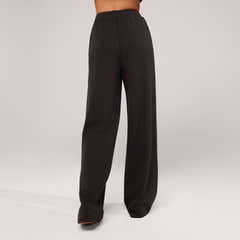 Bio-Jogginghose mit weitem Bein – Black Coffee