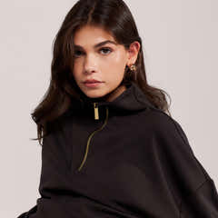 Ultimate Soft 1/4-Zip-Sweatshirt – Black Coffee
