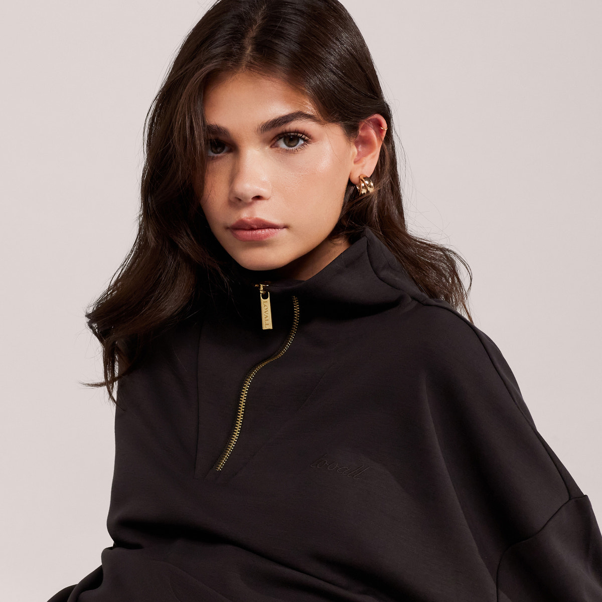 Ultimate Soft 1/4-Zip-Sweatshirt – Black Coffee