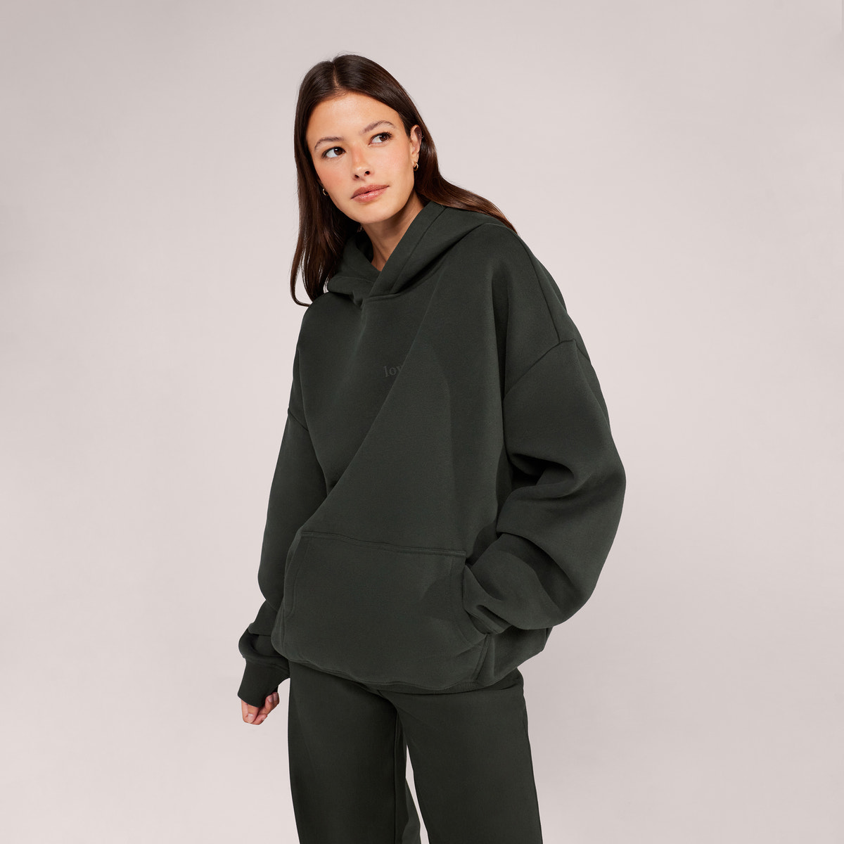Schwerer Oversized Hoodie - Espressobraun