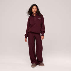 Sweatshirt mit Reißverschluss (1/4 Zip) - Burgund